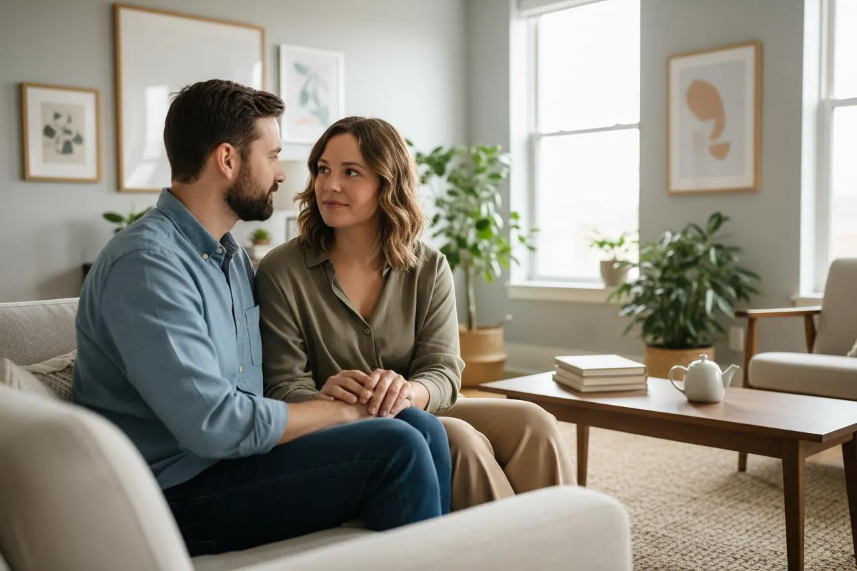 A couple in a counselling session