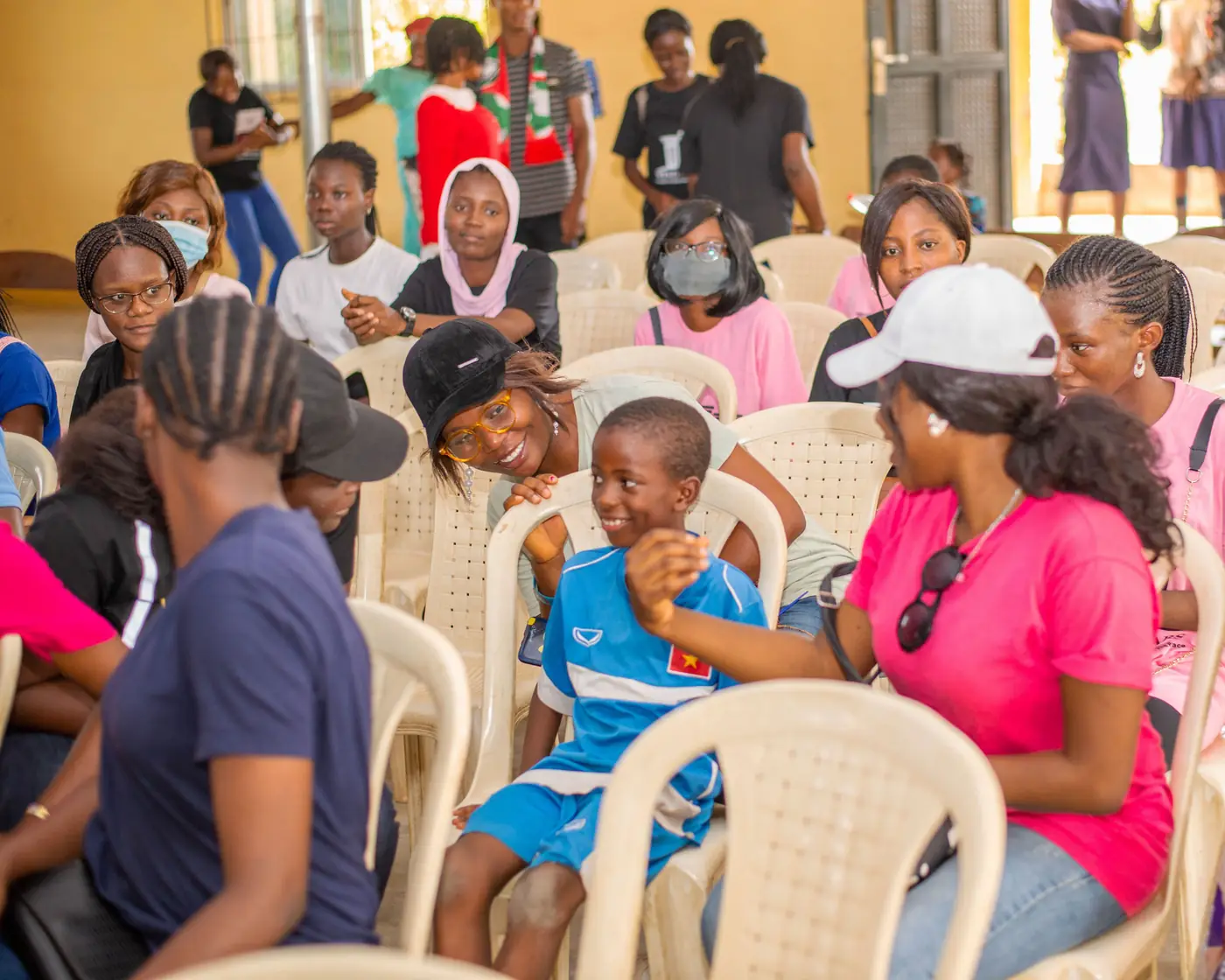 Sharing time with children indoors