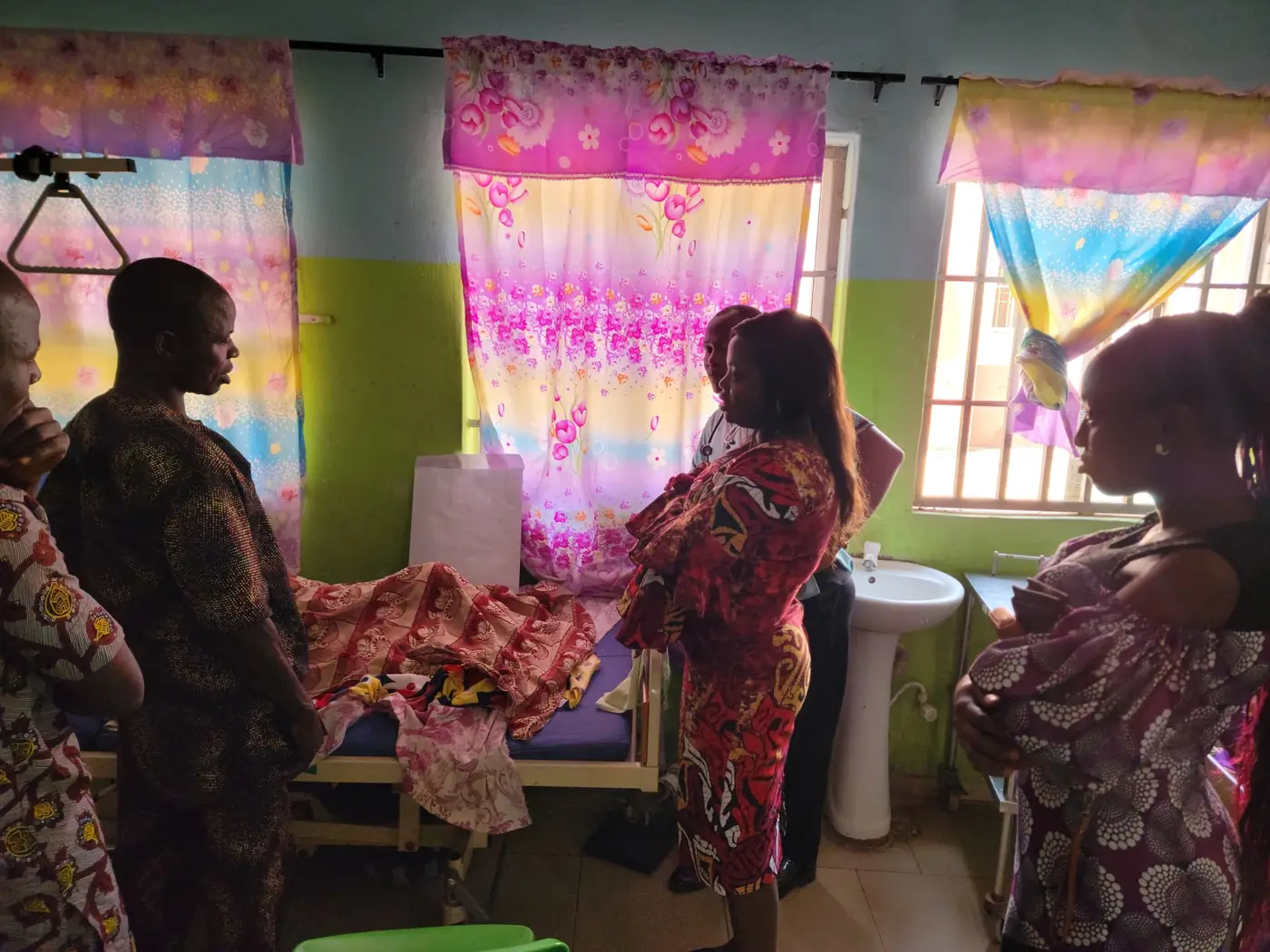The team visiting families on the ward