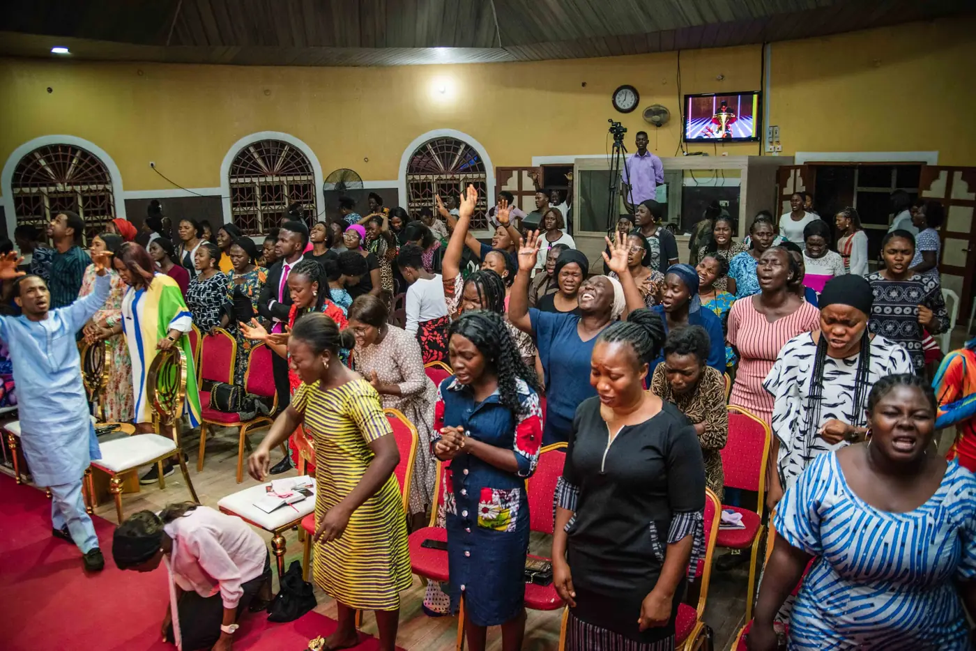 The congregation in worship